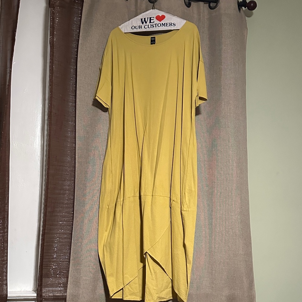 Yellow Casual linen Women's Dress